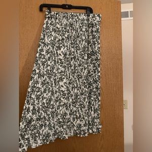 Pleated Floral Skirt